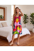 Hand Painted Rayon Halter Mini Dress Hand Painted Rayon Halter Mini Dress